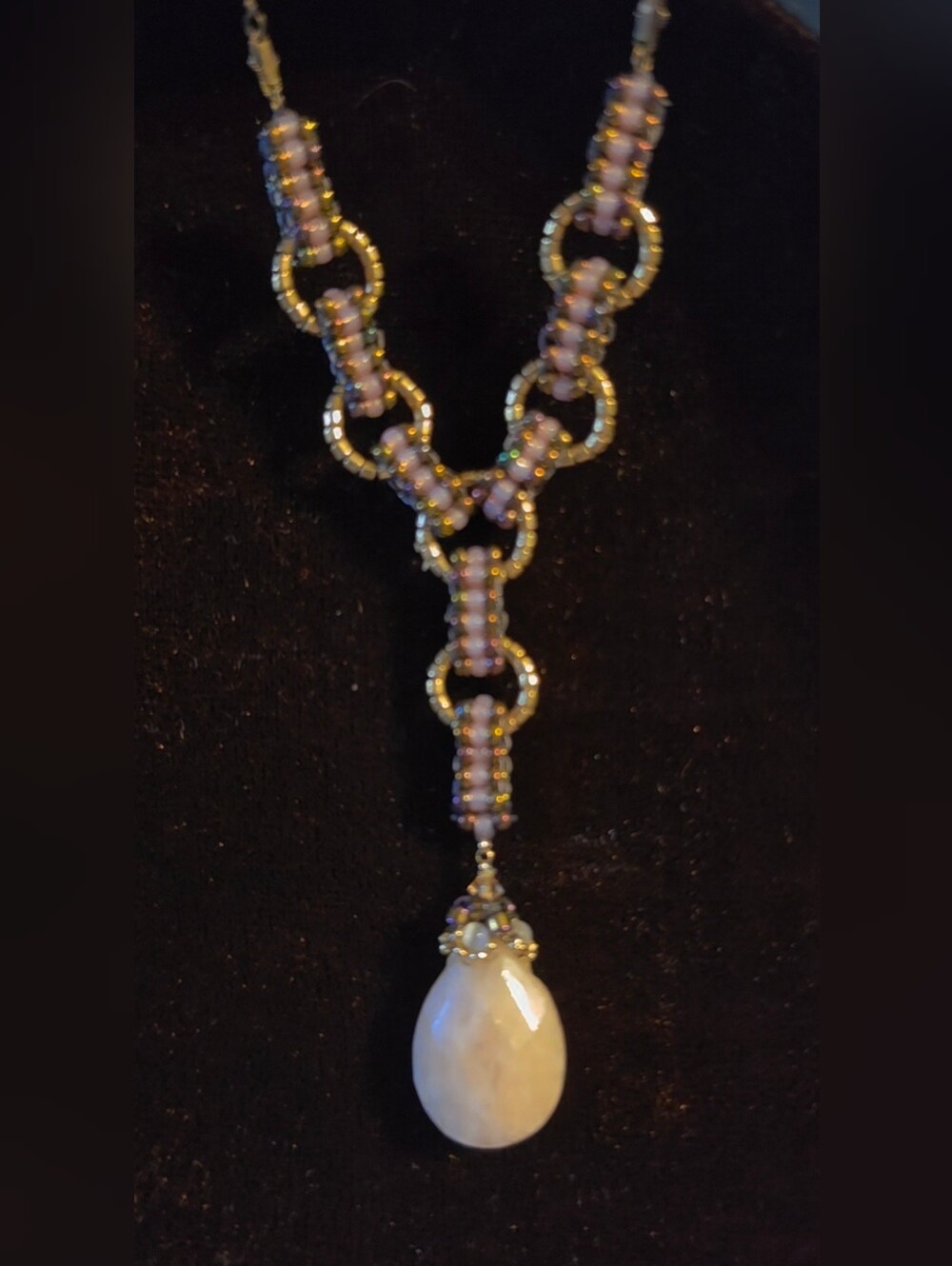 Peruvian Connection Courtier Necklace 18" peach agate beads pearls USA $249